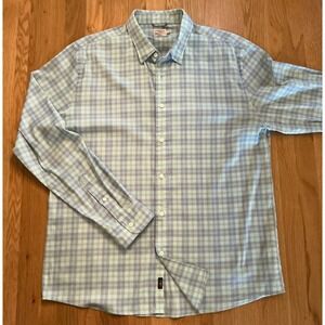 Faherty Brand Stretch Plaid Button Down Shirt Men's XL – Green Gray Supima Blend